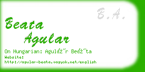 beata agular business card